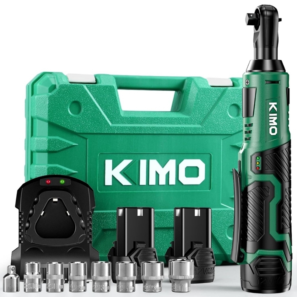 KIMO Cordless Electric Ratchet Wrench Set, new